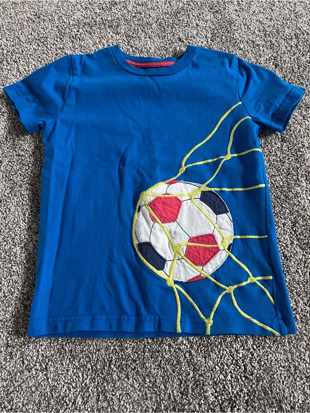 Mini Boden Blue Kids Soccer Graphic Tee